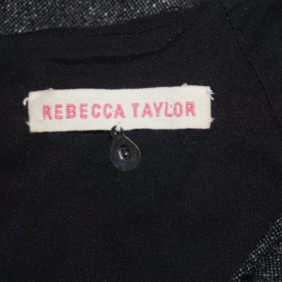 Rebecca Taylor Lamb Trim Silk/Wool Tweed Dress 6 - Picture 9 of 15